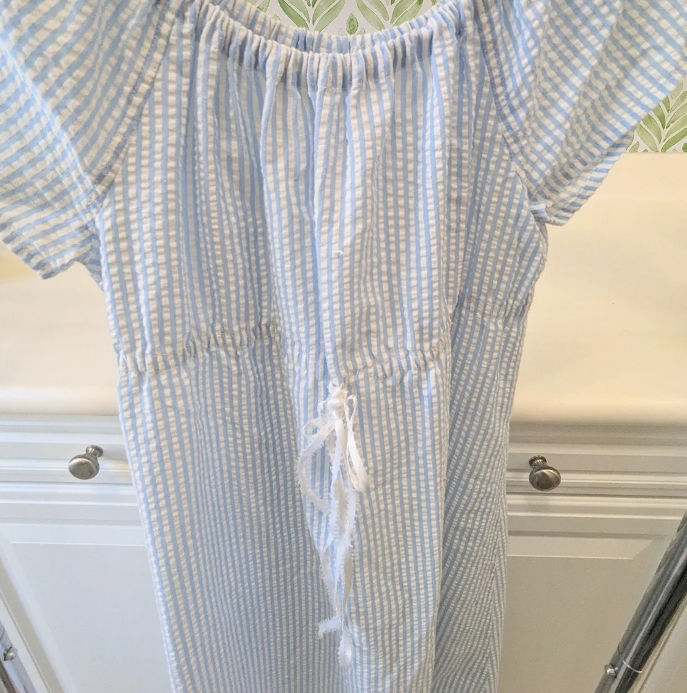 Wendy -Peter Pan -Costume Blue Stripe Nightgown Large